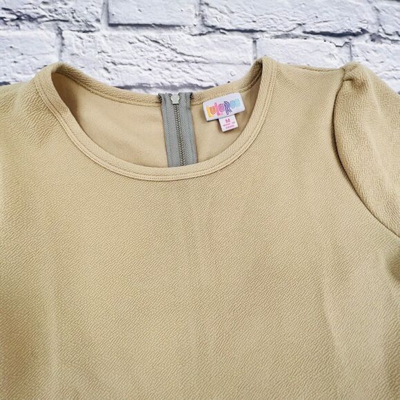 NOT FOR SALE LulaRoe Amelia Dress Women's Medium Tan/Black Colorblock Pockets - Picture 3 of 9